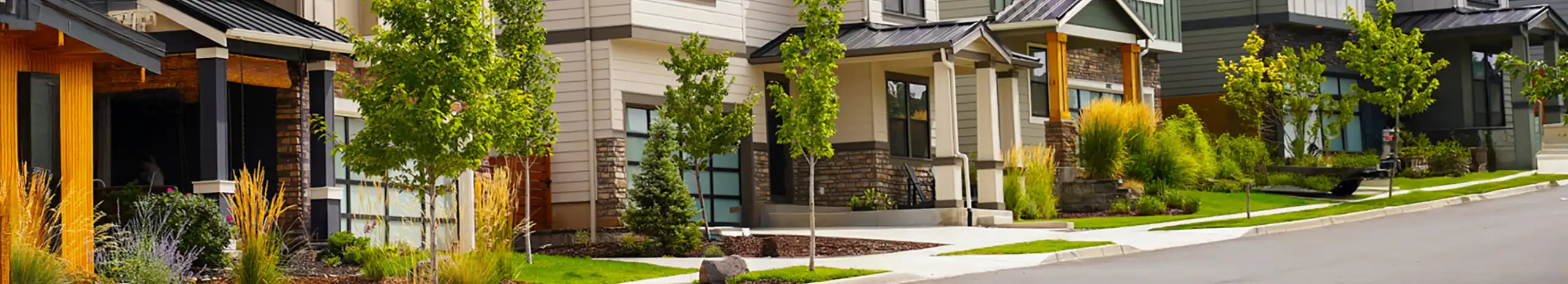 Row of houses in Gresham Butte OR | Service area for Pest Plus LLC