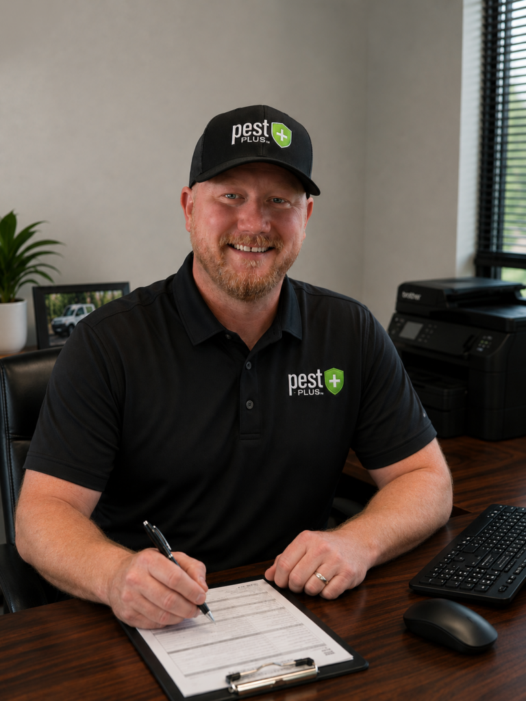 A photo of Rob, co-owner of Pest Plus ready to help.